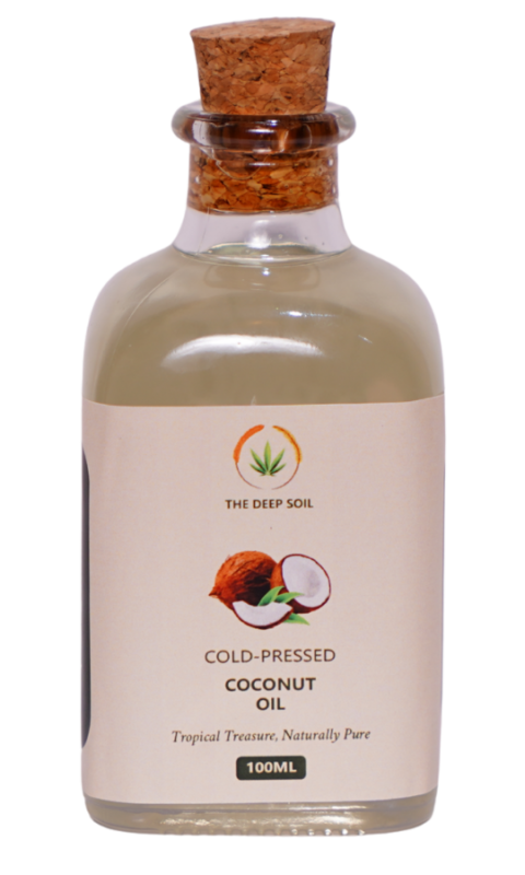The Deep Soil Cold-Pressed Yellow Mustard Oil in a 500 ML glass bottle with a golden cap and mustard flower graphic.